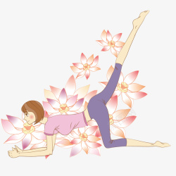 趴在地上练瑜伽的女人矢量图素材