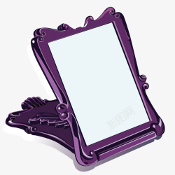 日用镜子紫色镜子矢量图高清图片