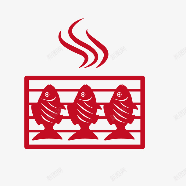 红色卡通烤鱼食物png免抠素材_新图网 https://ixintu.com 卡通烤鱼 红色小鱼 美食 背景装饰 食物