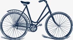 古老的自行车水彩自行车矢量图高清图片