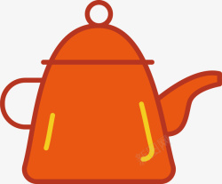 茶壶简笔画扁平化可爱卡通茶壶图标矢量图高清图片