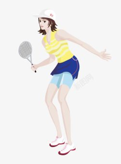 打网球的女子素材