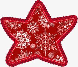 红色雪花编织星星素材