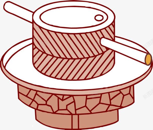 卡通石磨矢量图ai免抠素材_新图网 https://ixintu.com 五谷 石磨 磨盘 矢量图