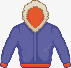 冬季夹克蓝色男式冬季夹克矢量图高清图片