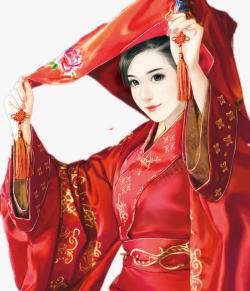 古代红衣新娘素材