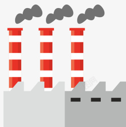 严重污染工厂白色三根烟囱污染矢量图高清图片