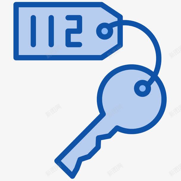 卡通蓝色线条房间钥匙png免抠素材_新图网 https://ixintu.com 卡通 房间 线条 蓝色 钥匙