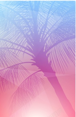 粉色椰子树背景矢量背景