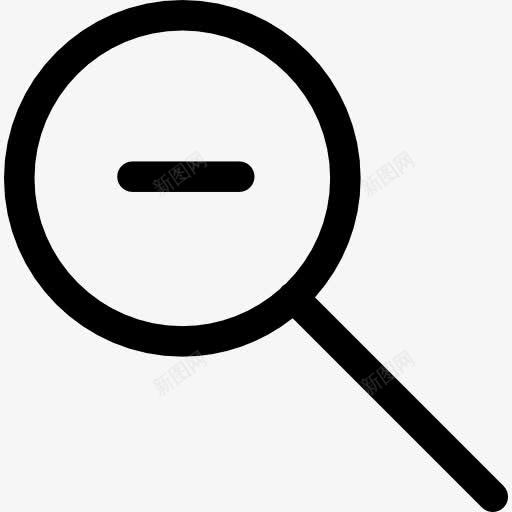 缩小图标png_新图网 https://ixintu.com 侦探 变焦 工具和器具 搜索 放大镜 缩小