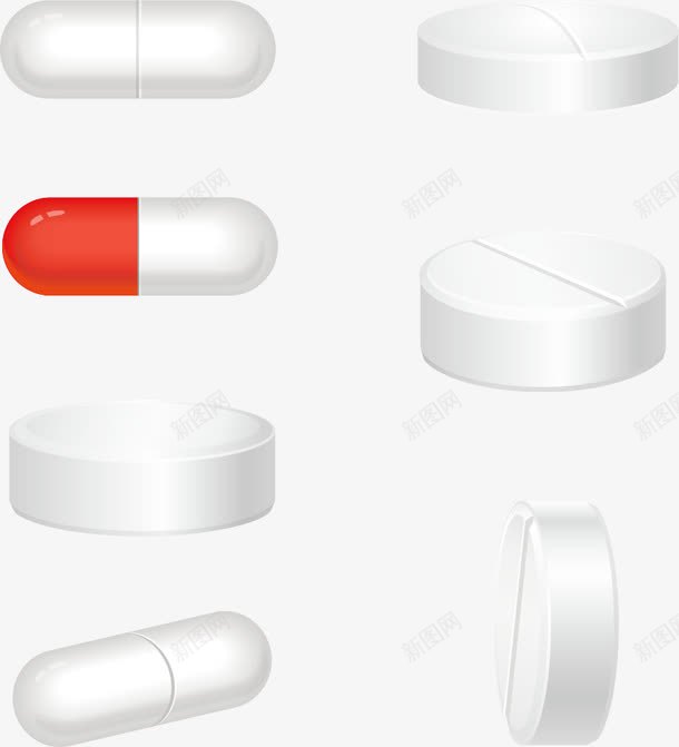 药片png免抠素材_新图网 https://ixintu.com 医疗 红色胶囊 胶囊 药片 药物