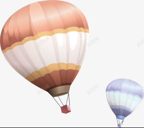 热气球png免抠素材_新图网 https://ixintu.com 卡通 手绘 橙色蓝色 热气球