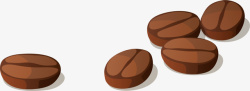褐色卡通咖啡豆素材