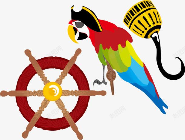 彩色鹦鹉轮船方向盘png免抠素材_新图网 https://ixintu.com 彩色 方向盘 轮船 鹦鹉