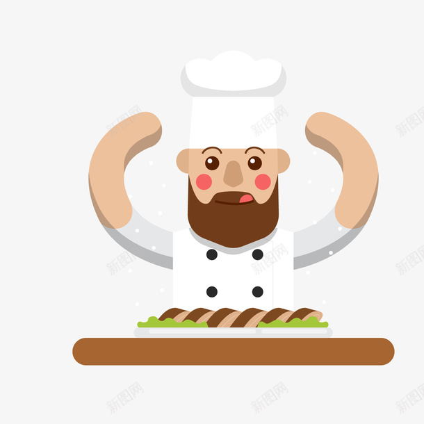 正在做菜的卡通厨师矢量图ai免抠素材_新图网 https://ixintu.com 做菜 做菜厨师 卡通 卡通厨师 厨师 白色 矢量图