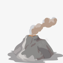 一个火山一个灰色火山矢量图高清图片