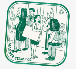 人在地铁插画绿色地铁插画矢量图高清图片
