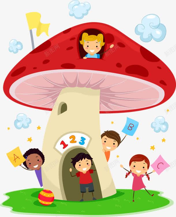 蘑菇房子png免抠素材_新图网 https://ixintu.com 创意 卡通 房子 手绘 蘑菇