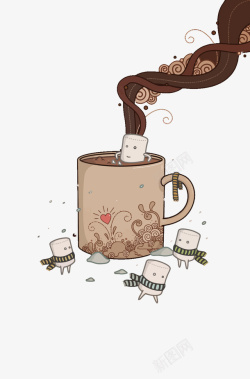 卡通方糖咖啡矢量图高清图片
