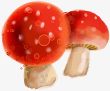 红色卡通漫画蘑菇png免抠素材_新图网 https://ixintu.com 卡通 漫画 红色 蘑菇