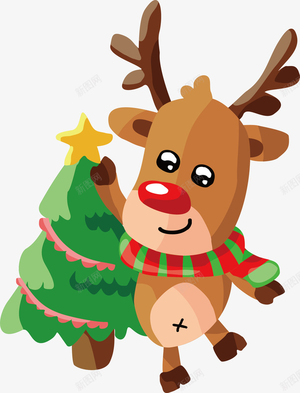 驯鹿圣诞树矢量图ai免抠素材_新图网 https://ixintu.com 圣诞 圣诞快乐 圣诞树 圣诞节 矢量png 驯鹿 矢量图