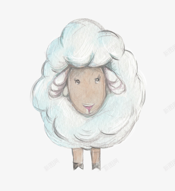 卡通手绘可爱的绵羊png免抠素材_新图网 https://ixintu.com 创意 动漫动画 卡通绵羊 可爱的绵羊 手绘 简约