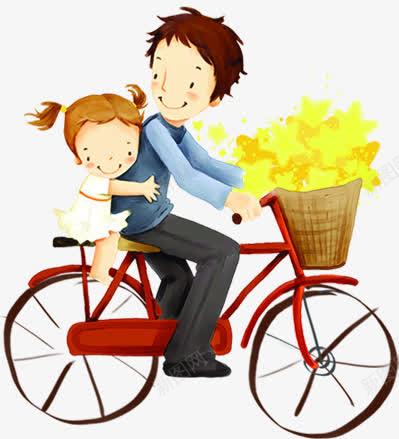 爸爸与女儿骑单车卡通画png免抠素材_新图网 https://ixintu.com 单车 卡通画 女儿 爸爸