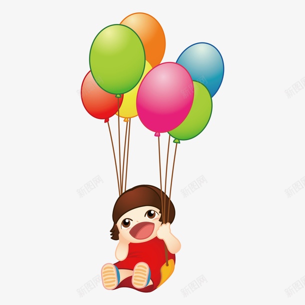 卡通儿童氢气球矢量图ai免抠素材_新图网 https://ixintu.com 儿童玩耍 儿童节 儿童节快乐 免抠 卡通 气球 漂浮 矢量图