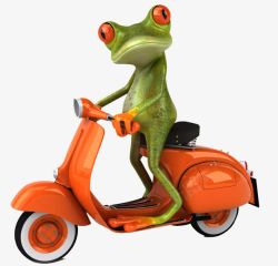拟人化动物汽车的青蛙高清图片