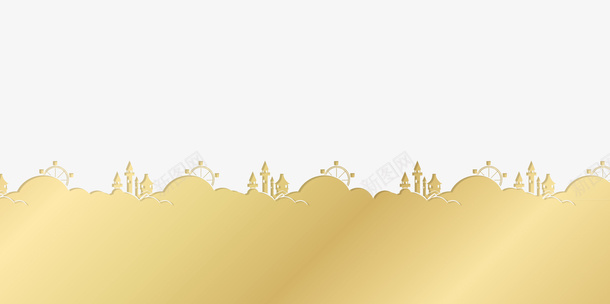 金色城堡摩天轮装饰边框png免抠素材_新图网 https://ixintu.com 免抠PNG 城堡 摩天轮 装饰 边框 金色