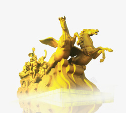 金色飞马雕塑素材