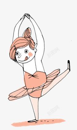 跳芭蕾舞的小女孩素材