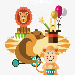 动物狂欢节可爱动物嘉年华海报矢量图高清图片