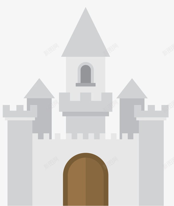 白色对称风格城堡png免抠素材_新图网 https://ixintu.com 卡通童话 卡通风格 白色城堡 童话故事 童话符号