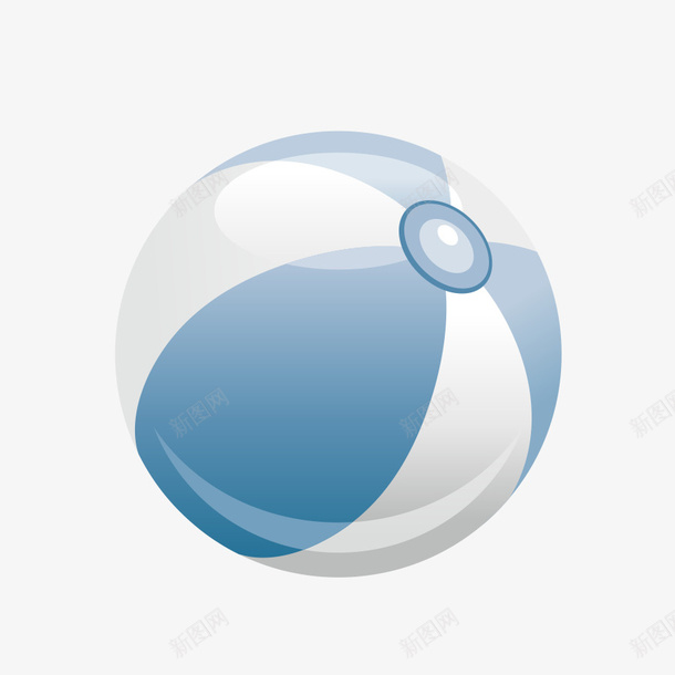 蓝白相间的球png免抠素材_新图网 https://ixintu.com 玩具球 球 白色 蓝色