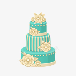 婚礼绿色鲜花蛋糕素材