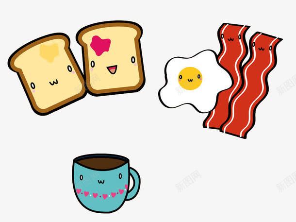 面包和煎蛋和培根和咖啡png免抠素材_新图网 https://ixintu.com 咖啡 培根 煎蛋 美味 面包 食物