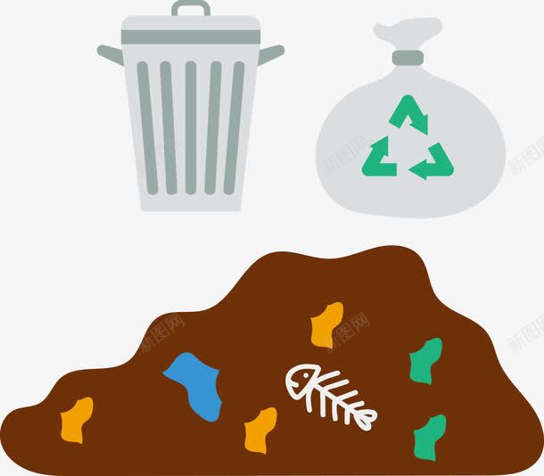 垃圾处理png免抠素材_新图网 https://ixintu.com 土壤 垃圾处理 垃圾桶 废物 循环利用