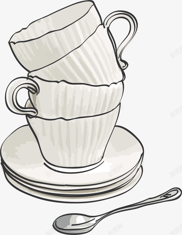 叠放的咖啡杯矢量图ai免抠素材_新图网 https://ixintu.com 叠放 咖啡杯 手绘 杯托 水杯 空咖啡杯 空杯 茶杯 矢量图