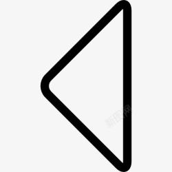 三角背箭头三角形轮廓指向左图标高清图片