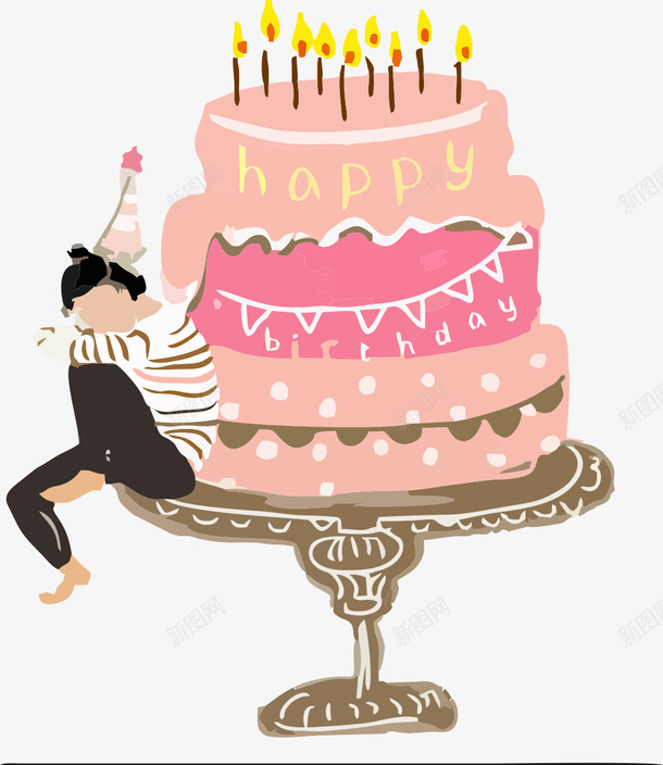粉色蛋糕矢量图eps免抠素材_新图网 https://ixintu.com 免抠蛋糕素材 手绘 粉色 蛋糕 矢量图