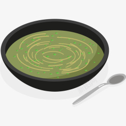 瓷碗里的绿豆粥素材