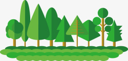 扁平化环保绿色植物绿树装饰插图素材