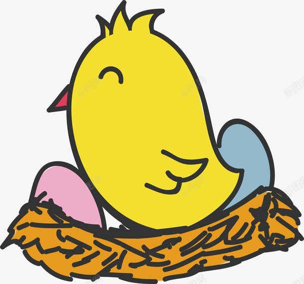 卡通小鸡矢量图ai免抠素材_新图网 https://ixintu.com 动物 动物插画 卡通 卡通动物 可爱动物 小动物 小鸡 矢量图