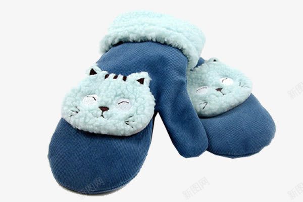 可爱蓝色猫猫手套png免抠素材_新图网 https://ixintu.com 保暖 保温 手袜 装饰
