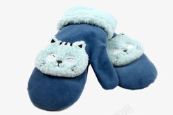 可爱蓝色猫猫手套素材