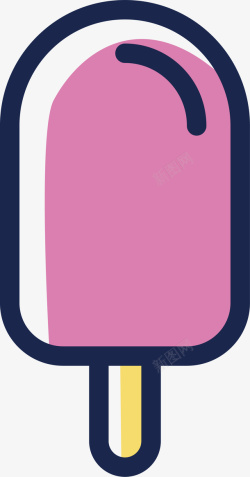 雪糕矢量图标设计粉色雪糕标图标高清图片