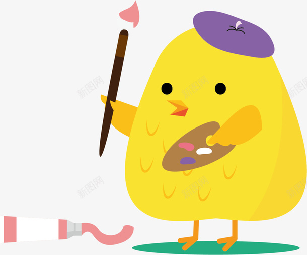黄色卡通绘画小鸡png免抠素材_新图网 https://ixintu.com Easter Happy 复活节 复活节小鸡 复活节快乐 涂料 绘画小鸡