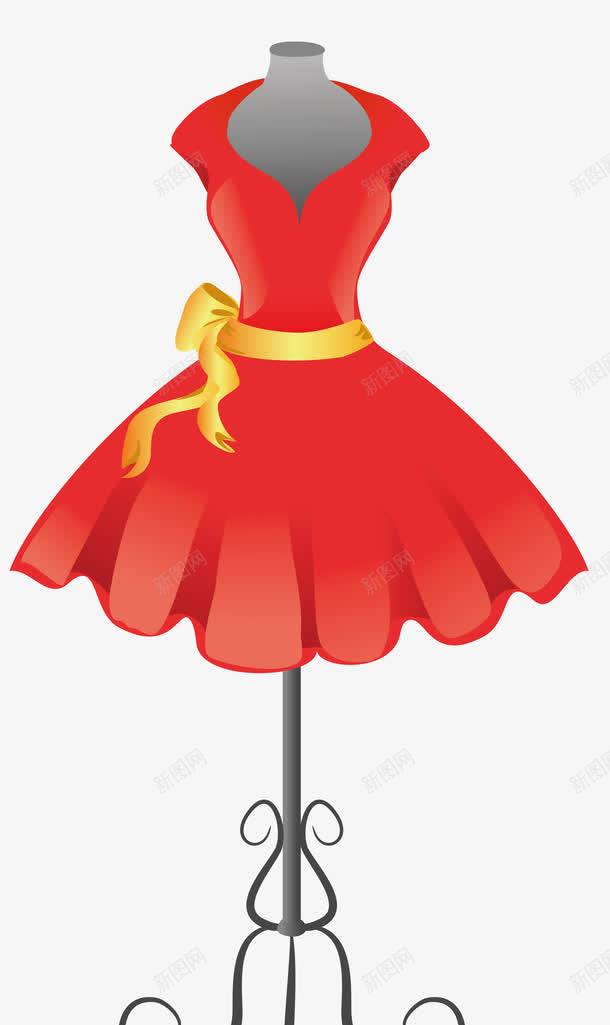 红裙png免抠素材_新图网 https://ixintu.com 假体模特 红裙 腰带 设计