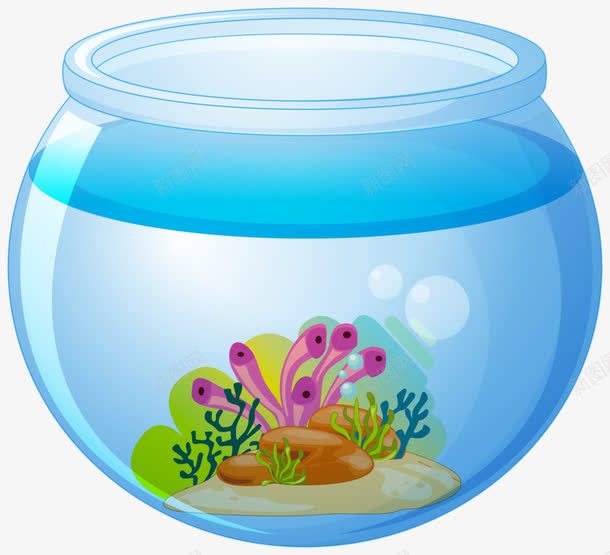 养鱼水缸png免抠素材_新图网 https://ixintu.com 卡通 水 水缸 鱼 鱼缸